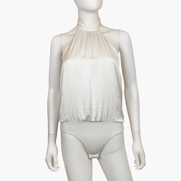 NWT VICI "Miami" Satin Halter Bodysuit (Off-White | Size M) - Picture 1 of 8